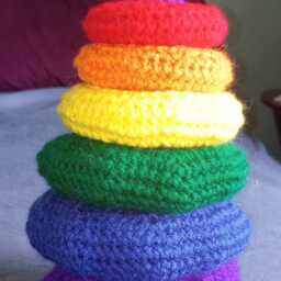 Crochet Rainbow Ring Stacking Toy - thumbnail 4