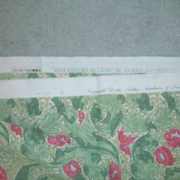 William Morris Batchelors Button Green Pink Cushion Cover 12x20 Vintage Fabric Oblong Bolster Pillow Case Sham Arts & Crafts Pillowcase - thumbnail 2