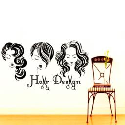 Beauty Salon Wall Decals Hair Design Decal Vinyl Sticker Haircut Scissor Comb Decor Window Na76