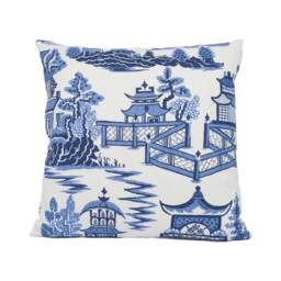 Schumacher - Nanjing Porcelain Modern Chinoiserie China Blue Designer Cushion Cover Luxury Home D??cor Handmade Throw Pillow - thumbnail 2