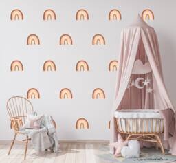 Boho Rainbow Wall Decals Nursery Room Decor Stickers - thumbnail 1