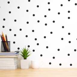 Black Polka Dot Wall Decals 1-Inch Vinyl Stickers, Scandi Decor - 200 Pack - thumbnail 2