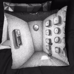 Artistic Pillow_Speeding Time - Last One Free Local Delivery With Feather Cushion Insert - thumbnail 1