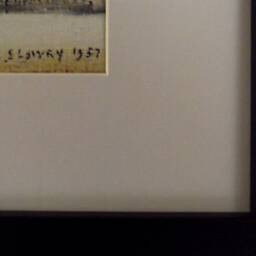 L S Lowry Art Print - Man Lying On A Wall, Black Frame - thumbnail 3