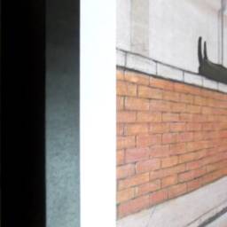 L S Lowry Art Print - Man Lying On A Wall, Black Frame - thumbnail 2