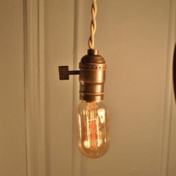 Vintage Industrial Cage Light - Machine Age Minimalist Bare Bulb Pendant Lamp - thumbnail 3