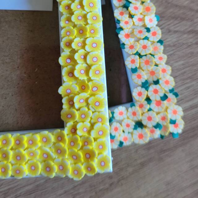 Yellow Floral Fimo Slice Photo Frame 4 X 6 Inches - image 1