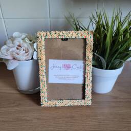 Yellow Floral Fimo Slice Photo Frame 4 X 6 Inches - thumbnail 2