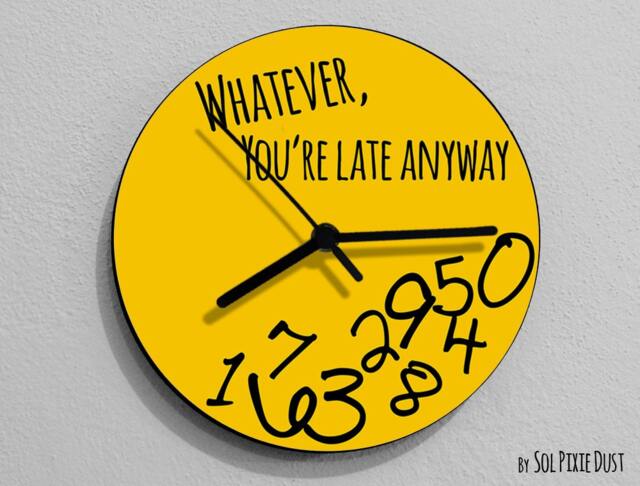 Whatever, You're Late Anyway/Round Yellow - Wall Clock - image 1