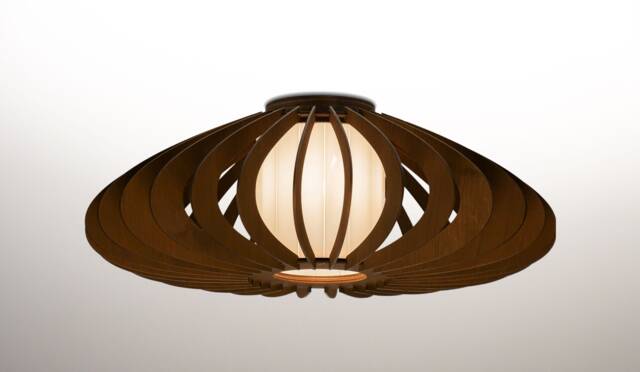 Pattypan Plywood Flush Mount Ceiling Light - Modern Wood Lamp - image 1