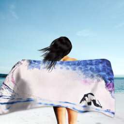 Surf Art Beach Towel Unique Surfing Decor Gift - thumbnail 2