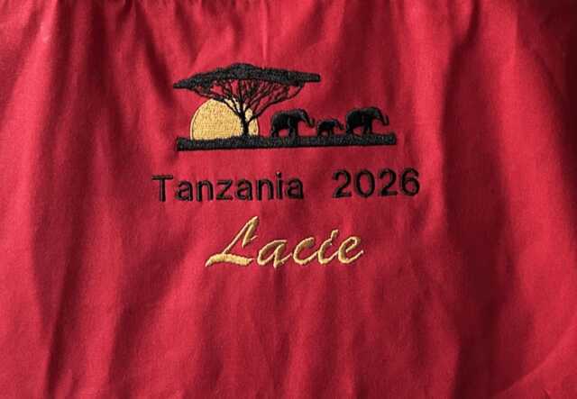 Africa Elephant Sunset Towel - Personalised Face Cloth/Hand Bath = Embroidered - image 1