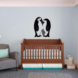 Mother & Child Penguin - Vinyl Wall Art Decal Custom Stickers