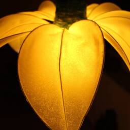 Unique Lampshade Chandelier White Flower, White Yellow Orange in Blossom , Pendant Lamp, Light Sculpture Lamp - thumbnail 4