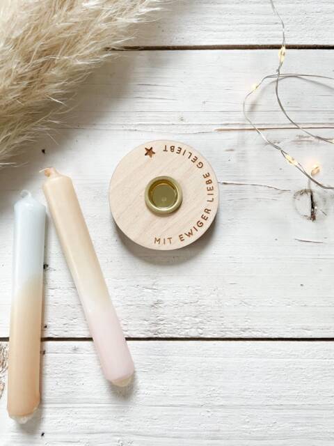 Small Candle Holder Engraved With Or Without - image 1