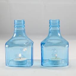 Tea Light Set With Upcycled Bombay Sapphire Bottle