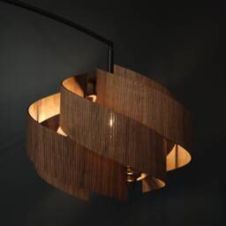 Handmade Walnut Wooden Chandelier, Nordic Style Pendant Light - thumbnail 2