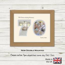70Th Photo Frame Anniversary Number Platinum Wedding Special Gift 9x7-1196F By Photos in A Word - thumbnail 1