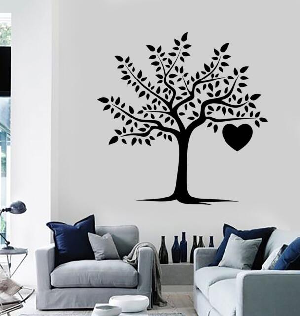 Wall Decal Tree Heart Love Romantic Vinyl Sticker Art 1426Dz - image 1