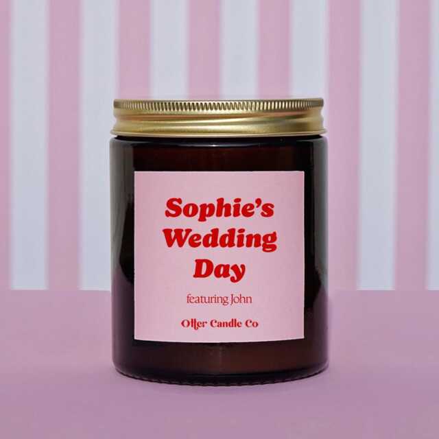 Brides Wedding Day Featuring Husband Candle Gift Hand Poured Funny Candle Soy Wax For Them Wedding Favour - image 1