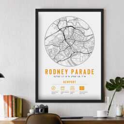 Newport County A.f.c. Rodney Parade Minimalist Map Prints & Frames - Ironsides Memorabilia Gift Decor Dad Granddad Uncle Brother Football - thumbnail 3