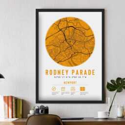 Newport County A.f.c. Rodney Parade Minimalist Map Prints & Frames - Ironsides Memorabilia Gift Decor Dad Granddad Uncle Brother Football - thumbnail 2