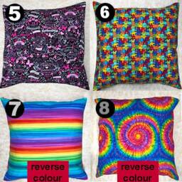 Rainbow Stripe, Festive Gonks, Musical Notes & Liquorice Designer Scatter Cushion Cover Fits 18 X - thumbnail 3