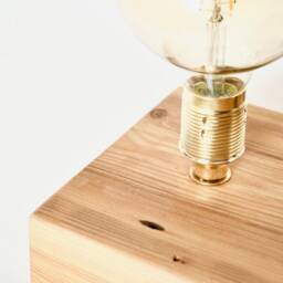 Handmade Reclaimed Wood Table Lamp With Phone Holder - thumbnail 3