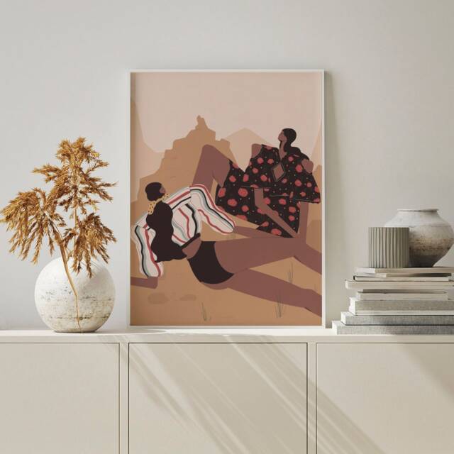 Girls Poster, Girl Illustration, Fashion Gift For A Girl, Teen Wall Art, Boho Bohemian Print, Desert Print - image 1