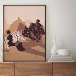 Girls Poster, Girl Illustration, Fashion Gift For A Girl, Teen Wall Art, Boho Bohemian Print, Desert Print - thumbnail 2