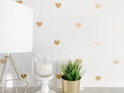 Set Of 144 X 1.5 Inch Hearts. Vinyl Wall Art Decal. Geometric Pattern. Little Hearts - thumbnail 1