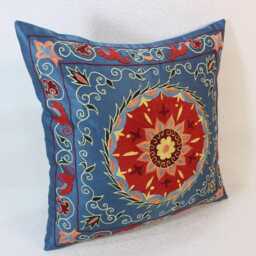 Hand Embroidered Suzani Pillow Cover Sp88, Cushion Cover, Best Gift, Throw, Suzani, Decorative Pillows, Accent Pillows - thumbnail 3