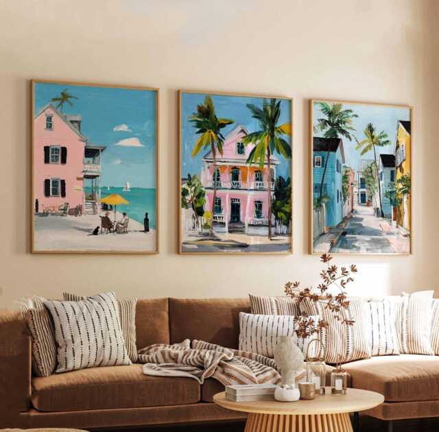 Set Of 3 Key West Posters, Florida Travel Prints, Usa Wall Art Set, Tropical Beach Poster Decor, Coastal Landscape Print Sets - image 1