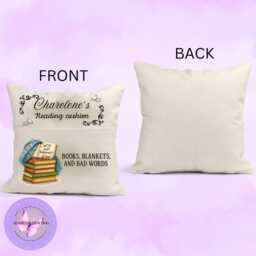 Personalised Book Lover Cushion Funny Reading Nook Pillow With Hidden Pocket - thumbnail 2