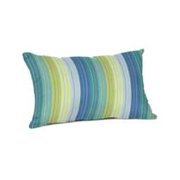 Sunbrella Seville Seaside Pillow Covers , Outdoor Cover Stripped Blue & Green Striped Accent - thumbnail 2