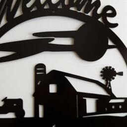 Metal Wall Art. Farm Scene. Welcome Sign. Decor - thumbnail 3