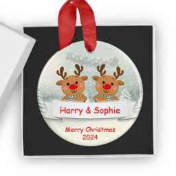 Couples Personalised Christmas Ornament, Custom Xmas Bauble, Gift For Her Him, First Together, Couple Holiday Decor, 2026 - thumbnail 3