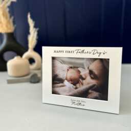 Personalised Happy First Fathers Day Picture Frame - Ideal Birthday Gift For Dad & New Father Customized Idea - thumbnail 1