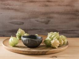 Handmade Unglazed Black Ceramic Candle Holder Rustic Nordic Home Decor