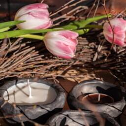Handmade Unglazed Black Ceramic Candle Holder Rustic Nordic Home Decor - thumbnail 4