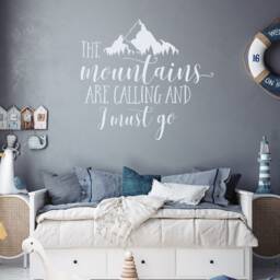 Mountains Are Calling Wall Decal Rustic Home Decor, Inspirational Quote Ww143 - thumbnail 3