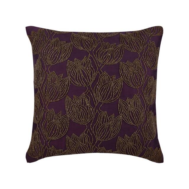 "Art Silk Plum Purple Toss Throw Pillow 16""x16" - image 1