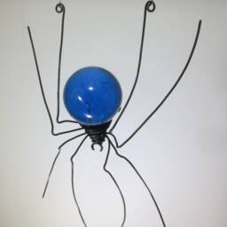 Beautiful Blue Sun Catcher Window Spider Hanging Art, Made To Order - thumbnail 2