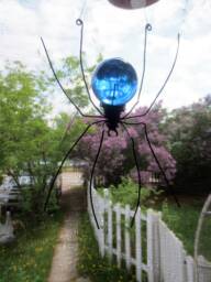 Beautiful Blue Sun Catcher Window Spider Hanging Art, Made To Order - thumbnail 1