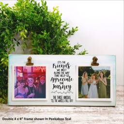 Friends Gift, It's The We Meet Along The Way Wooden Picture Frame, Personalized Photo Co Worker, Going Away Birthday - thumbnail 3