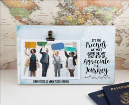 Friends Gift, It's The We Meet Along The Way Wooden Picture Frame, Personalized Photo Co Worker, Going Away Birthday