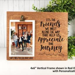 Friends Gift, It's The We Meet Along The Way Wooden Picture Frame, Personalized Photo Co Worker, Going Away Birthday - thumbnail 2