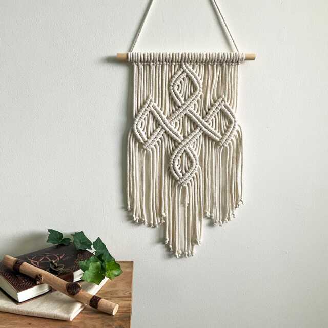 Irish Celtic Cross Wall Hanging, Cream Tapestry Made in Ireland, Blessing Gift - image 1
