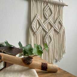 Irish Celtic Cross Wall Hanging, Cream Tapestry Made in Ireland, Blessing Gift - thumbnail 2