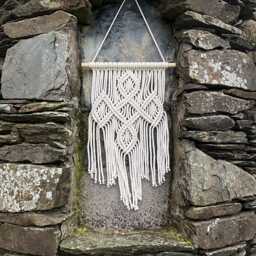 Irish Celtic Cross Wall Hanging, Cream Tapestry Made in Ireland, Blessing Gift - thumbnail 3